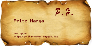 Pritz Hanga névjegykártya